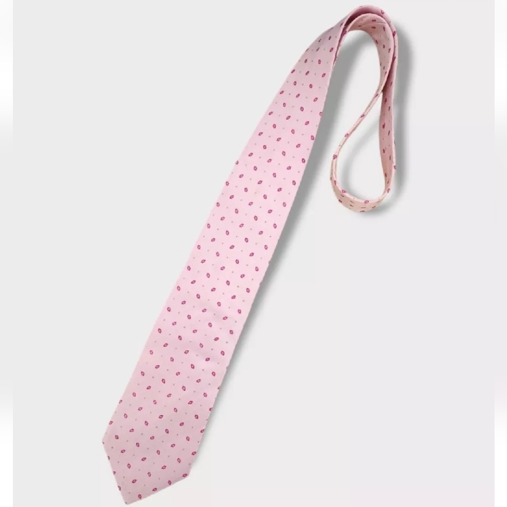 ETRO Pink Floral Geometric Silk LUXURY Tie ITALY
